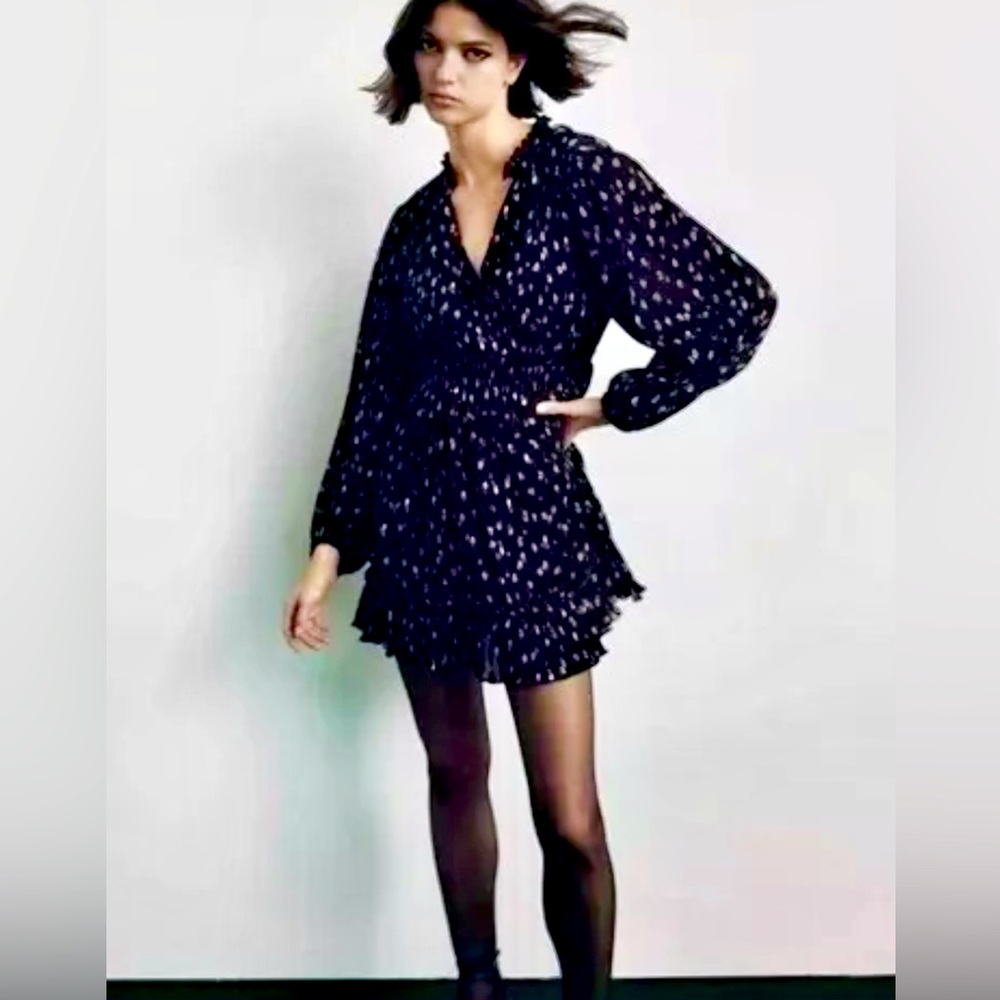 ZARA V Neck Chiffon Floral Dress   Size S